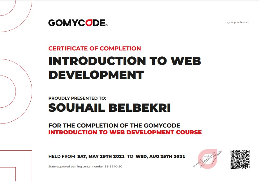 Introduction to web development Certification